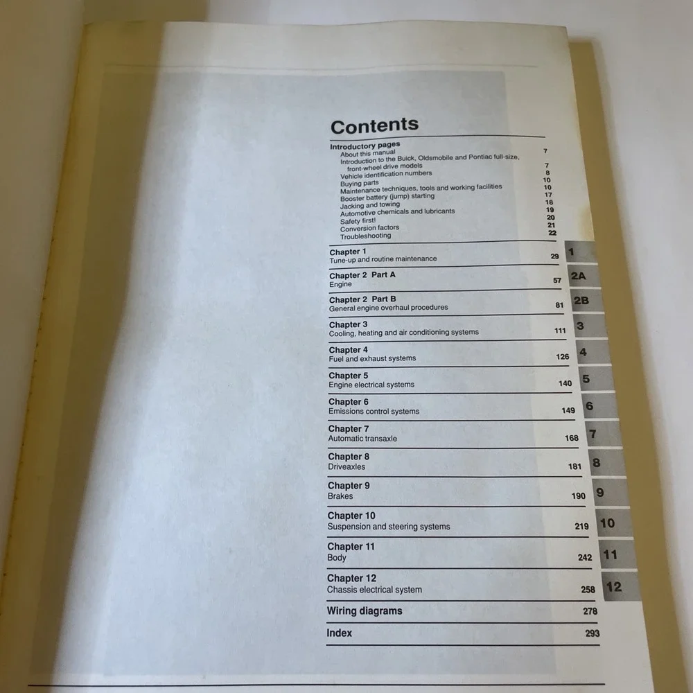 Haynes Buick/Oldsmobile/Pontiac Full Size Models 1985-93 FWD Repair manual